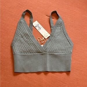 Stylish Ribbed Crop Top